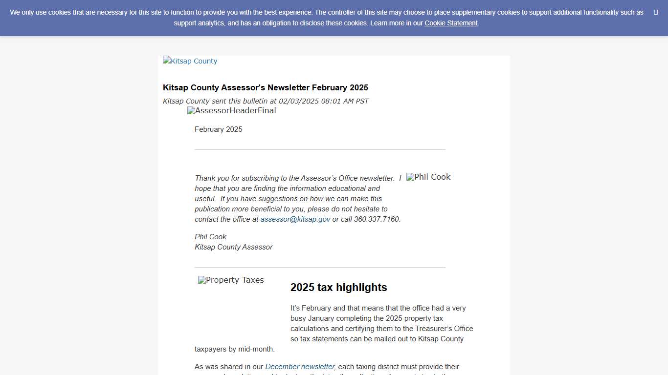 Kitsap County Assessor's Newsletter February 2025
